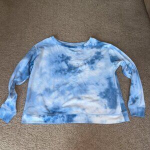 Soft blue tie-dye sweatshirt
